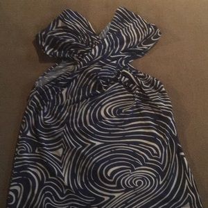 Patterned royal blue top